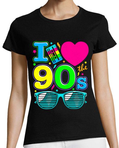 Camiseta mujer I Love Los Noventa 90s Amo los Años 90 Vintage Retro - latostadora.com - Modalova