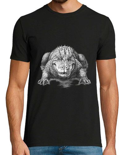 Camiseta Hombre Manga Corta dibujo de un cocodrilo de frente, caimán, protección laTostadora - latostadora.com - Modalova