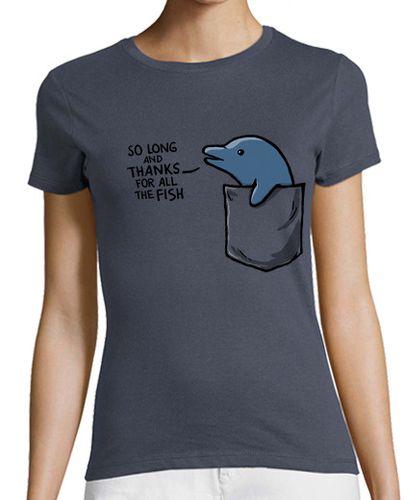 Camiseta mujer delfín en un bolsillo - latostadora.com - Modalova