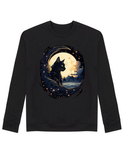 Sudadera Sin Capucha Unisex fantasía gato arte luna decoración anim laTostadora - latostadora.com - Modalova