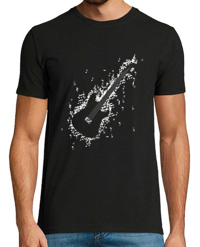 Camiseta Hombre Manga Corta guitarra electrica lloviendo notas, escuela de musica, laTostadora - latostadora.com - Modalova