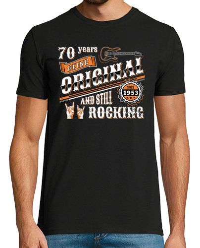 Camiseta Hombre Manga Corta 70 Years being Orginal and Rocking 2023 laTostadora - latostadora.com - Modalova