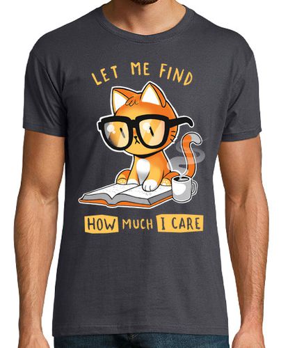 Camiseta Cuánto me importa - Gato descarado rata de biblioteca - gatito sarcástico con café - latostadora.com - Modalova