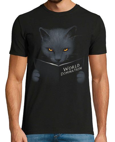 Camiseta Hombre Manga Corta Gato negro malvado - Libreta gatito mono laTostadora - latostadora.com - Modalova