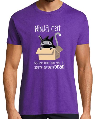 Camiseta Hombre Manga Corta Ninja cat - Cute kitty japan - meme laTostadora - latostadora.com - Modalova