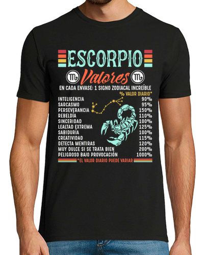 Camiseta Valores Horoscopo Escorpio Signo Zodiac Regalo Día Del Padre - latostadora.com - Modalova