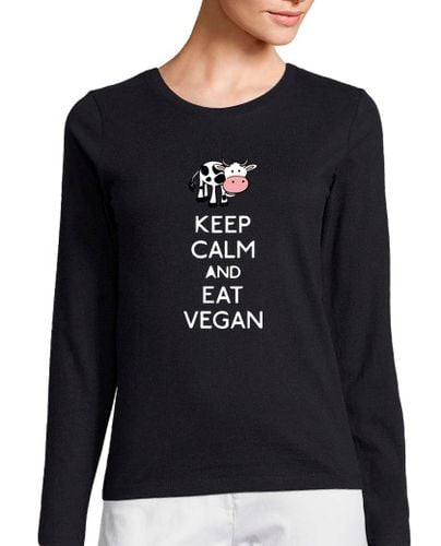 Camiseta Mujer Manga Larga KEEP CALM AND EAT VEGAN laTostadora - latostadora.com - Modalova