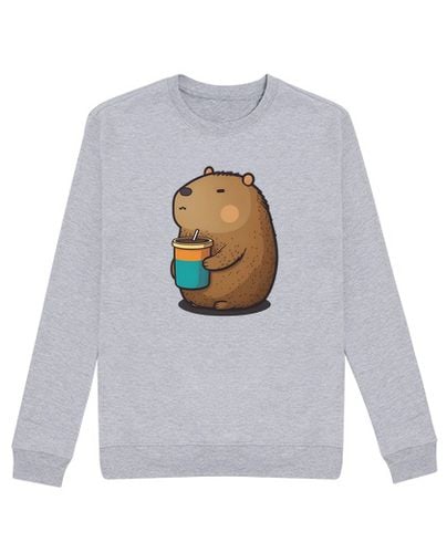 Sudadera Sin Capucha Unisex capibara con café laTostadora - latostadora.com - Modalova