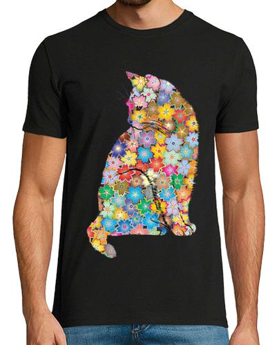 Camiseta gato flores estilo rompecabezas románti - latostadora.com - Modalova