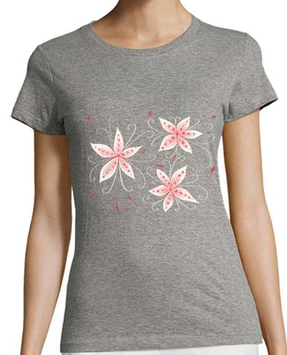 Camiseta mujer hermosas flores abstractas blancos rojos - latostadora.com - Modalova