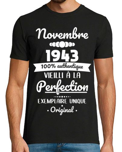 Camiseta 80 cumpleaños - noviembre de 1943 - latostadora.com - Modalova