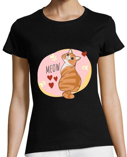 Camiseta mujer lindo diseño de gato naranja - latostadora.com - Modalova