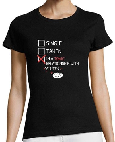 Camiseta Mujer Manga Corta Relación Tóxica Gluten Celiaquía laTostadora - latostadora.com - Modalova