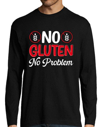 Camiseta Hombre Manga Larga sin gluten no hay problema enfermedad c laTostadora - latostadora.com - Modalova