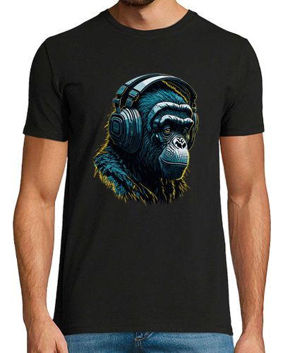 Camiseta gorila una odisea ilustrada con auriculares - latostadora.com - Modalova