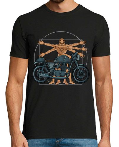 Camiseta Hombre Motero de Vitruvio Moto Vintage Moteros Arte laTostadora - latostadora.com - Modalova