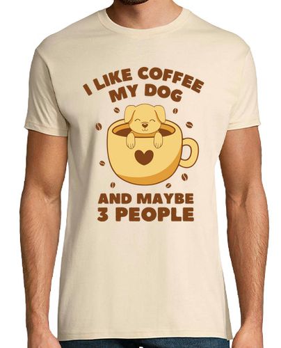 Camiseta Hombre Manga Corta I Like Coffee My Dog and Maybe 3 People laTostadora - latostadora.com - Modalova