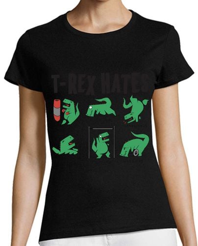 Camiseta Mujer Manga Corta divertido t rex odia las flexiones de e laTostadora - latostadora.com - Modalova