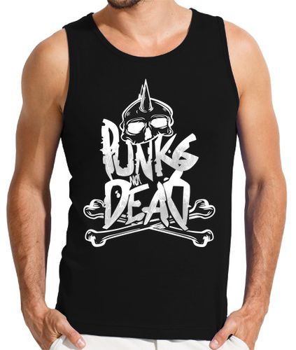 Camiseta Hombre Sin Mangas Punks Not Dead Blanco laTostadora - latostadora.com - Modalova