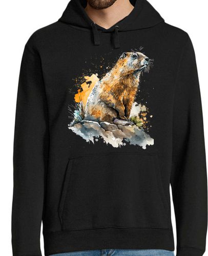 Sudadera Con Capucha Para Hombre marmota madriguera alerta grito valle de palos laTostadora - latostadora.com - Modalova