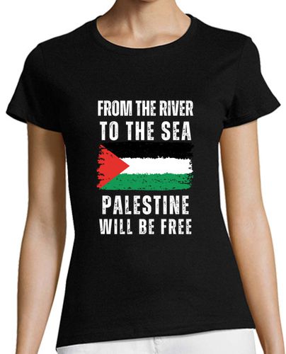 Camiseta mujer del río al mar palestina será libre - latostadora.com - Modalova