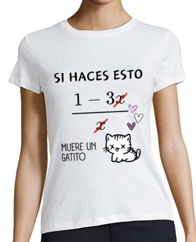 Camiseta mujer HUMOR MATEMATICAS GATITO - error matemáticas camiseta - latostadora.com - Modalova
