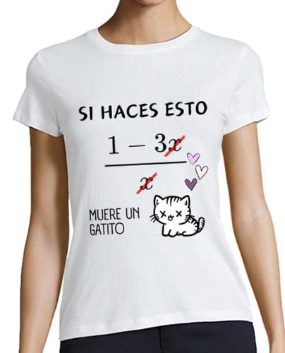 Camiseta Mujer Manga Corta HUMOR MATEMATICAS GATITO - error matemáticas camiseta laTostadora - latostadora.com - Modalova