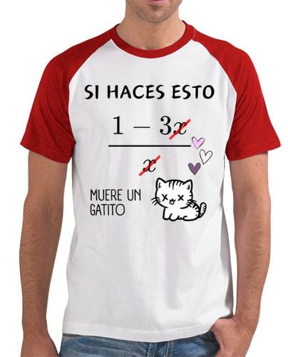 Camiseta Hombre Estilo Béisbol HUMOR MATEMATICAS GATITO - error matemático camiseta laTostadora - latostadora.com - Modalova