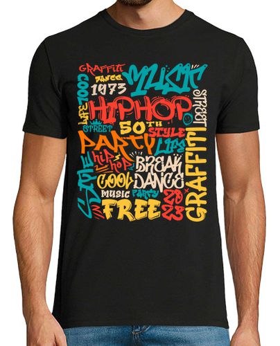 Camiseta Hombre Manga Corta Graffiti Hip Hop 50 Años Música Rap Techno laTostadora - latostadora.com - Modalova