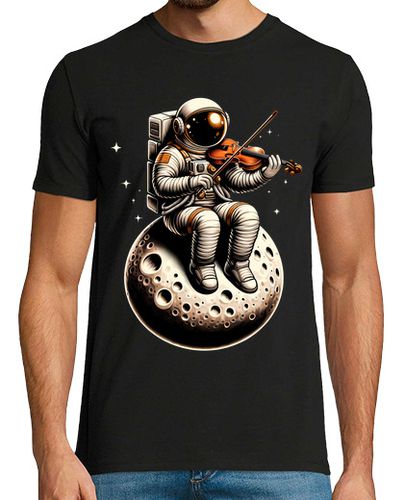 Camiseta Astronauta Violinista Sentado En La Luna Concierto Banda Música - latostadora.com - Modalova