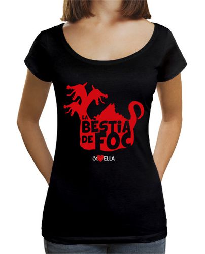 Camiseta Mujer Cuello Ancho Loose Fit Drac la bèstia de foc laTostadora - latostadora.com - Modalova