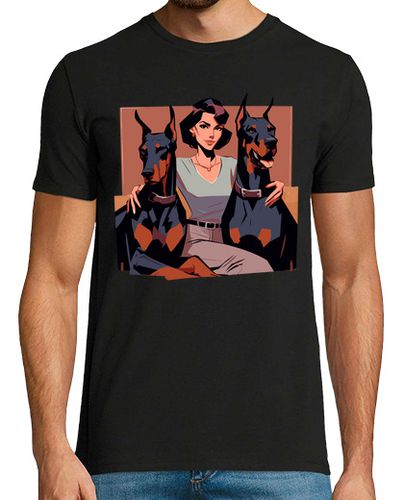 Camiseta mujer retro con dos perros doberman - latostadora.com - Modalova