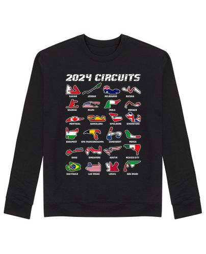 Sudadera Sin Capucha Unisex Fórmula 1 Circuitos 2024 Banderas Regalo Coches Racing laTostadora - latostadora.com - Modalova