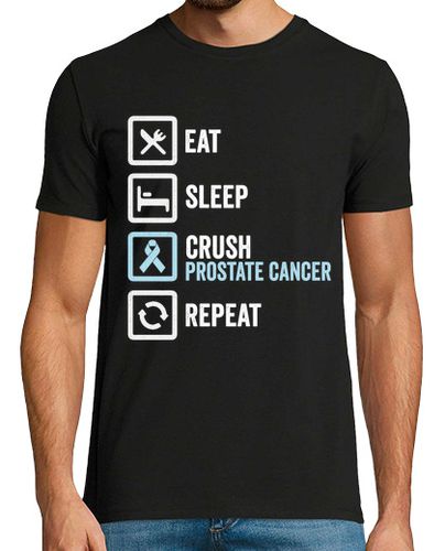 Camiseta comer dormir aplastar cáncer de próstat - latostadora.com - Modalova