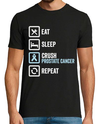 Camiseta Hombre Manga Corta comer dormir aplastar cáncer de próstat laTostadora - latostadora.com - Modalova