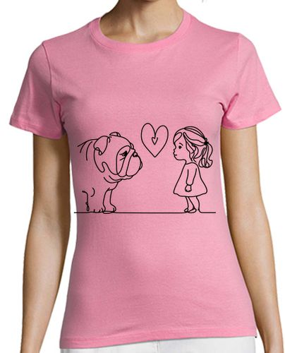 Camiseta mujer camiseta girl love bulldog rosa - latostadora.com - Modalova
