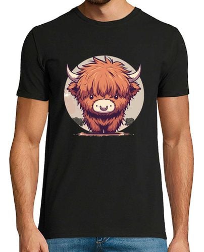 Camiseta Hombre Manga Corta Vaca peluda escocesa kawaii de las tier laTostadora - latostadora.com - Modalova