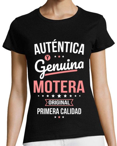 Camiseta mujer Autentica Y Genuina Motera Original - latostadora.com - Modalova