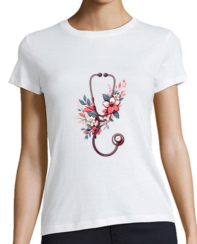 Camiseta Mujer Manga Corta estetoscopio floral laTostadora - latostadora.com - Modalova