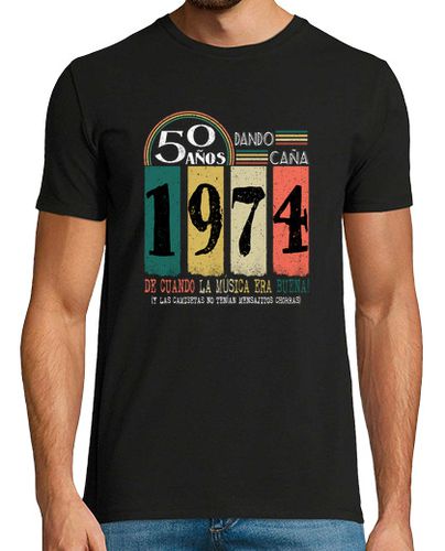 Camiseta Hombre Manga Corta 1974 cumpleaños 50 años dando caña regalo laTostadora - latostadora.com - Modalova