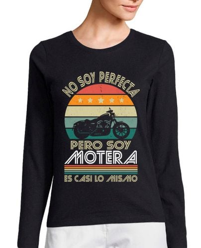 Camiseta Mujer Manga Larga No Soy Perfecta Pero Soy Motera laTostadora - latostadora.com - Modalova