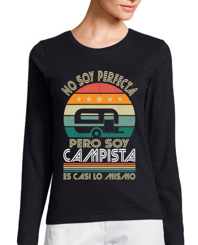 Camiseta Mujer Manga Larga No Soy Perfecta Pero Soy Campista laTostadora - latostadora.com - Modalova