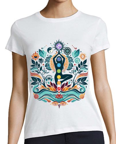 Camiseta mujer meditación siete chakras orientales - latostadora.com - Modalova