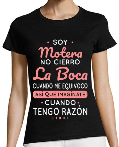 Camiseta Mujer Manga Corta Soy Motera No Cierro La Boca laTostadora - latostadora.com - Modalova