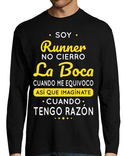 Camiseta Hombre Manga Larga Soy Runner No Cierro La Boca laTostadora - latostadora.com - Modalova