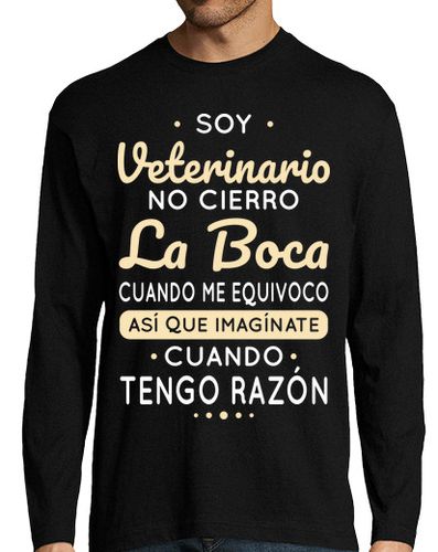 Camiseta Hombre Manga Larga Soy Veterinario No Cierro La Boca laTostadora - latostadora.com - Modalova