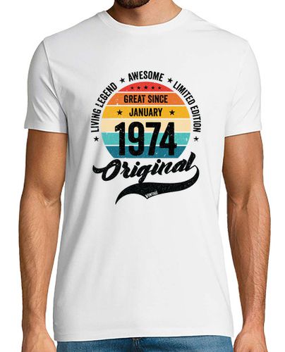 Camiseta retro 50 años enero 1974 cumpleaños vintage clásicas - latostadora.com - Modalova