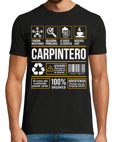Camiseta Etiqueta Profesion Trabajo Carpintero Ebanista Carpintería - latostadora.com - Modalova