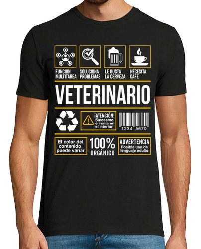 Camiseta Etiqueta Profesion Trabajo Veterinario Médico Doctor - latostadora.com - Modalova