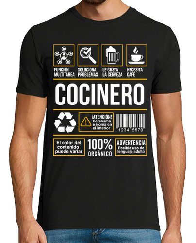 Camiseta Etiqueta Profesion Trabajo Cocinero Regalo Día Del Padre laTostadora - latostadora.com - Modalova